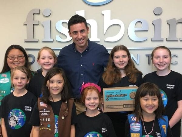 Fishbein Orthodontics donates over 250 boxes of Girl Scout Cookies to Operation Gratitude!